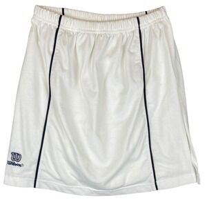 Kids Wilson Tennis Skirt White Navy Trim Athletic Skort Size XS